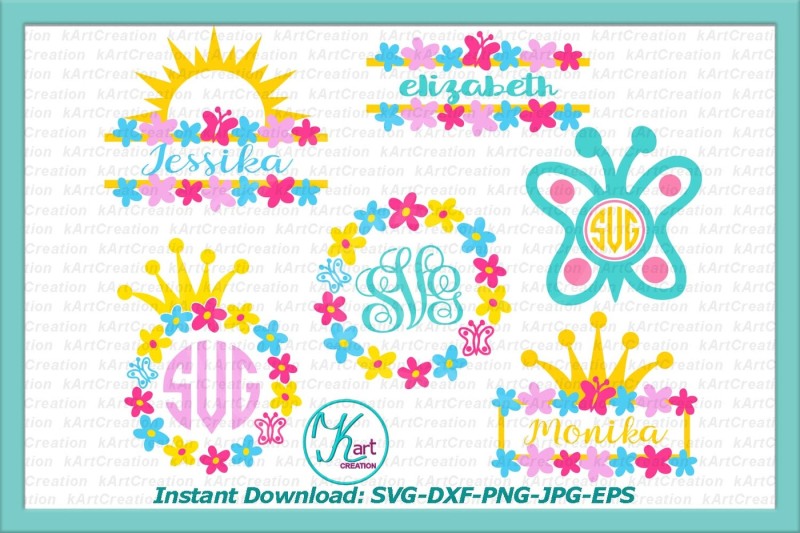 princess-monogram-svg-butterfly-monogram-svg-flowers-monogram-svg