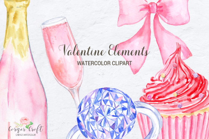 watercolor-valentine-elements