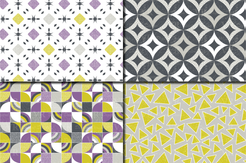 seamless-modern-geometric-digital-paper-patterns-purple-lime-gray
