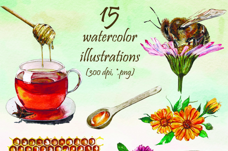 honey-bee-watercolor-set