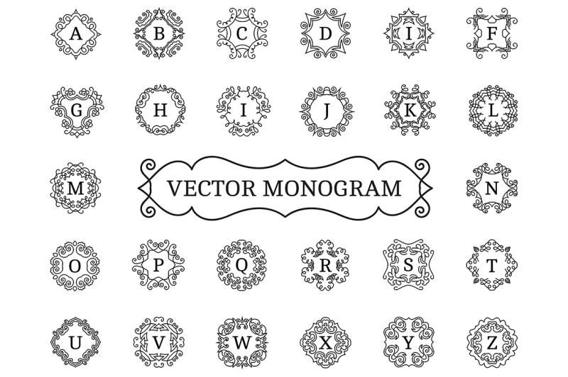 vector-monogram-logotypes-logo-set