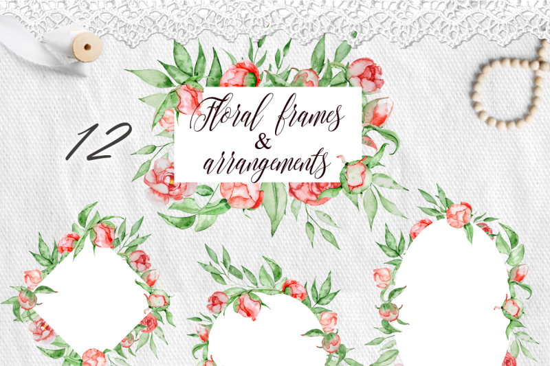floral-frames-amp-arrangements-romantic-watercolor-peonies-flowers