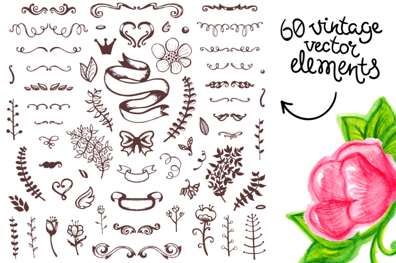 60-hand-drawn-vector-elements
