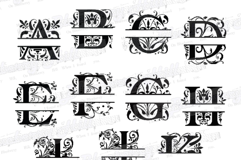 Regal Font Svg Letter Svg Font For Cricut Split Font Split Monogram SVG ...