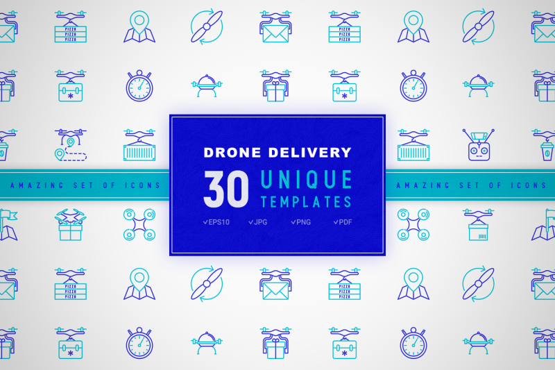 drone-delivery-icons-set-concept