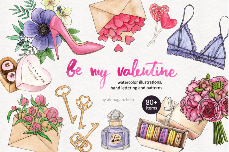 be-my-valentine-watercolor-illustrations-and-seamless-patterns