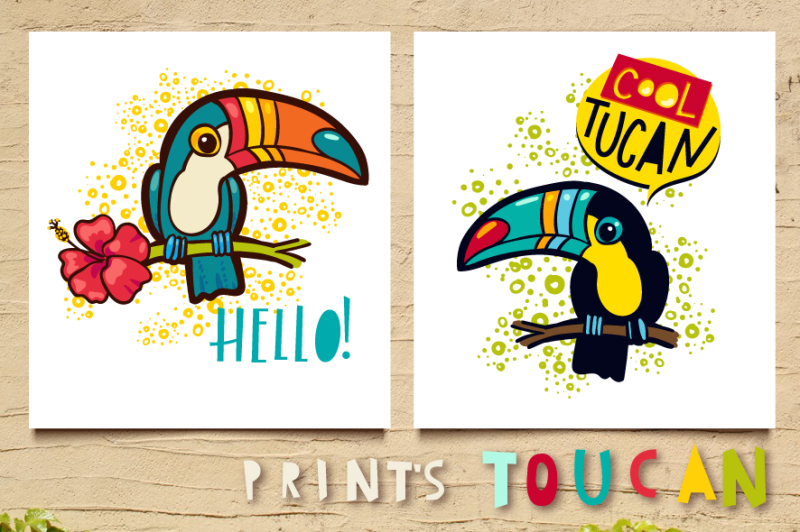 tropical-toucan-prints-on-a-t-shirt