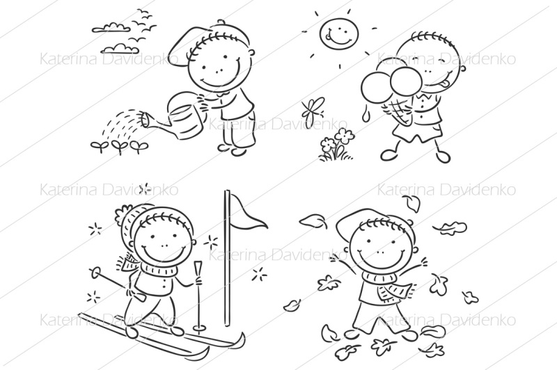 kids-activities-during-the-four-seasons-the-boy-and-the-girl-variant