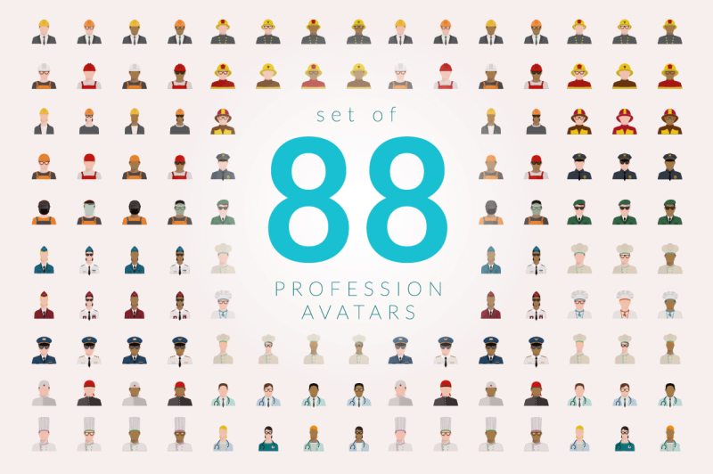 set-of-88-profession-avatars-flat