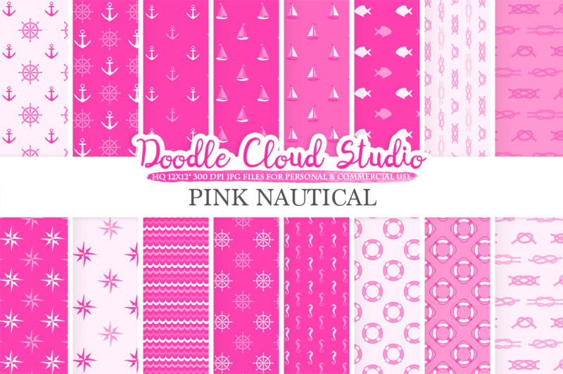 pink-nautical-digital-paper-sea-patterns