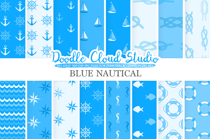 blue-nautical-digital-paper-ocean-patterns