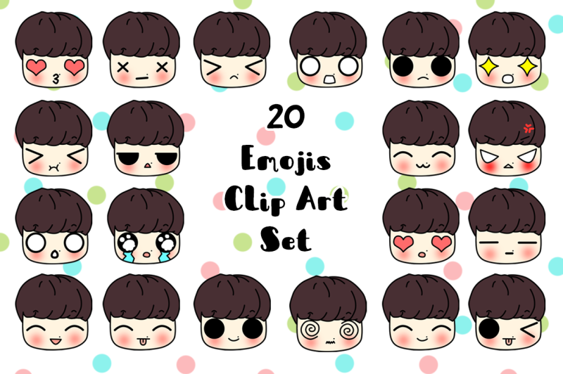 20-emoji-clip-art-set