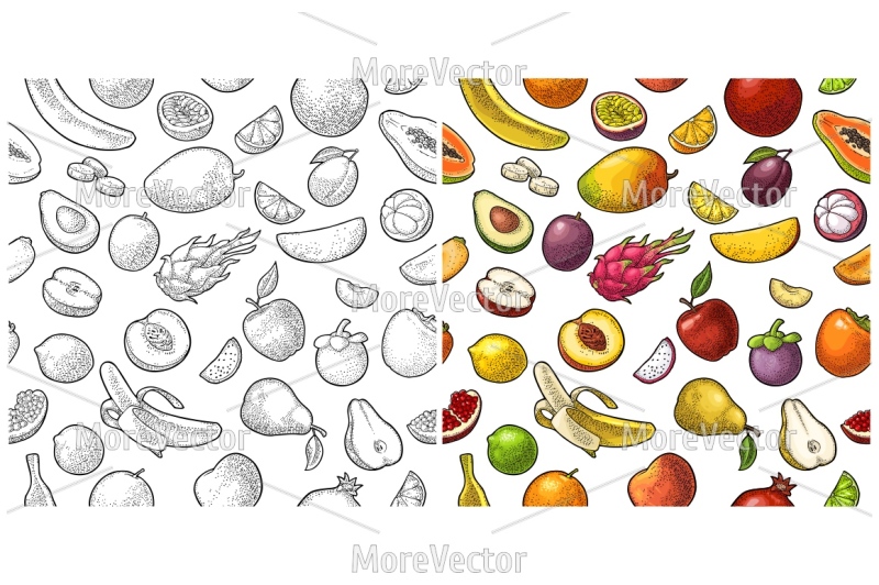seamless-pattern-fruits-engraving