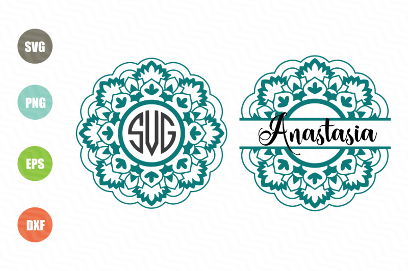 Download Mandala Pack Monogram and Split SVG Cut Files By NewSvgArt | TheHungryJPEG.com