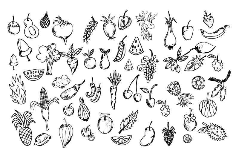 fruit-doodles