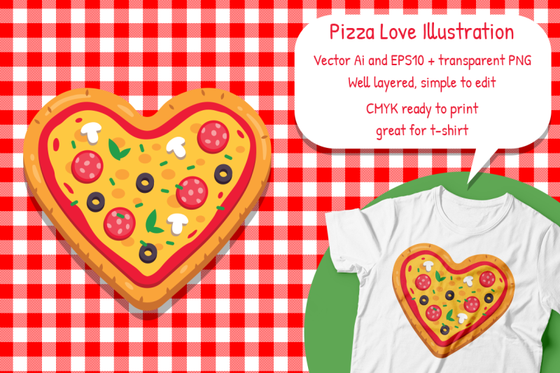 pizza-love-heart-shape-illustration