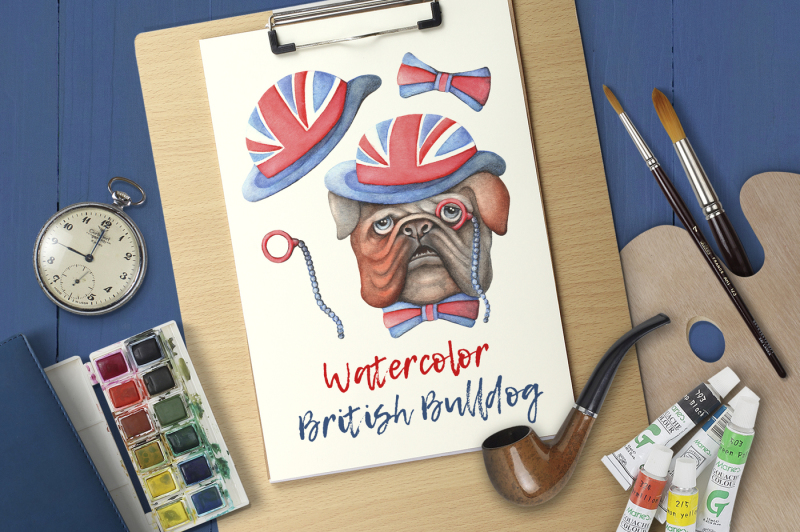watercolor-british-bulldog