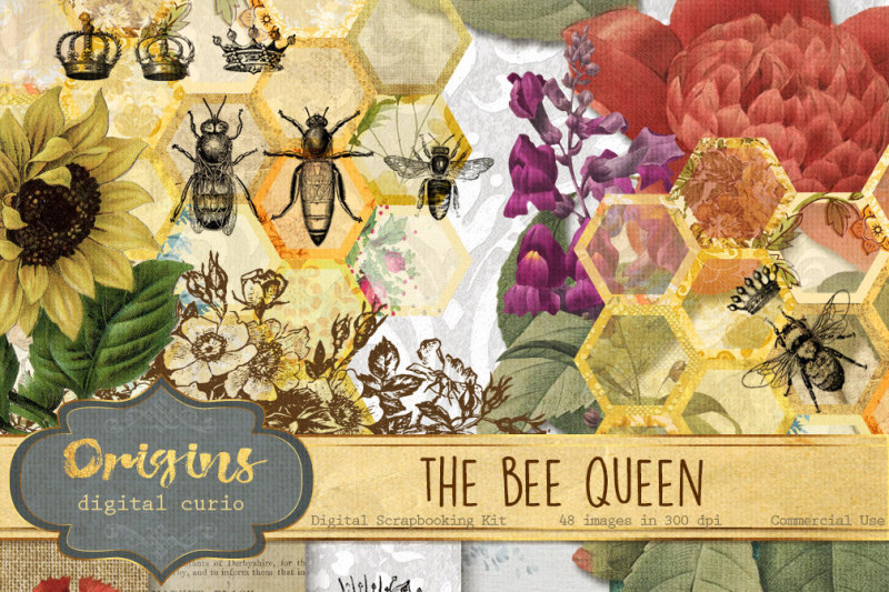 bee-queen-digital-scrapbook-kit