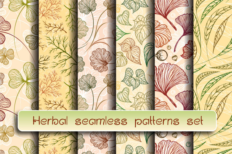 herbal-seamless-patterns-set