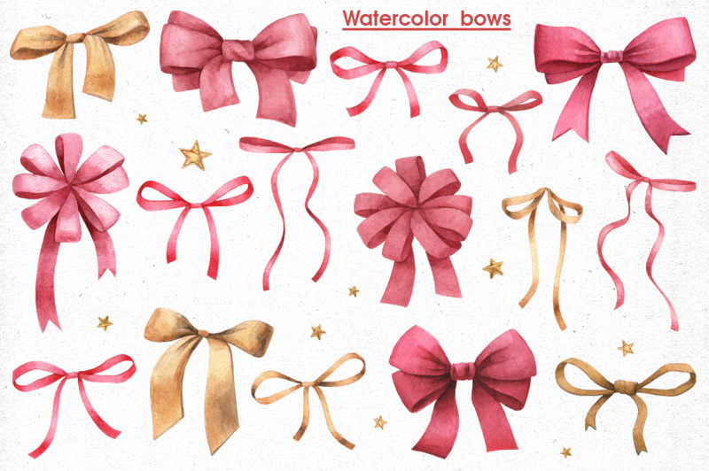 elegant-watercolor-bows-set