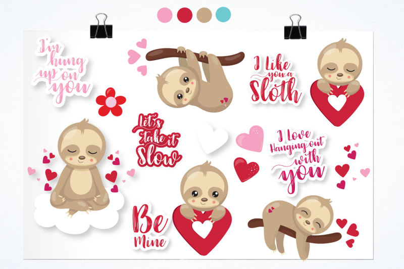 valentine-sloths-graphics-and-illustrations