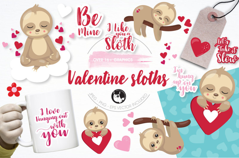 valentine-sloths-graphics-and-illustrations