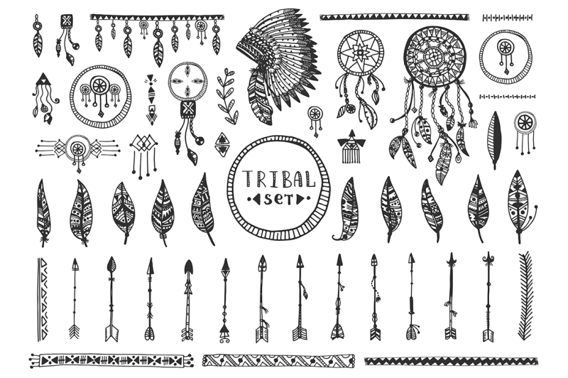 tribal-vector-elements-collection