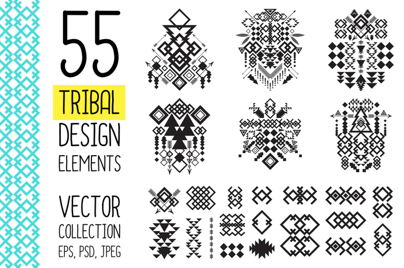 55-tribal-design-elements-collection