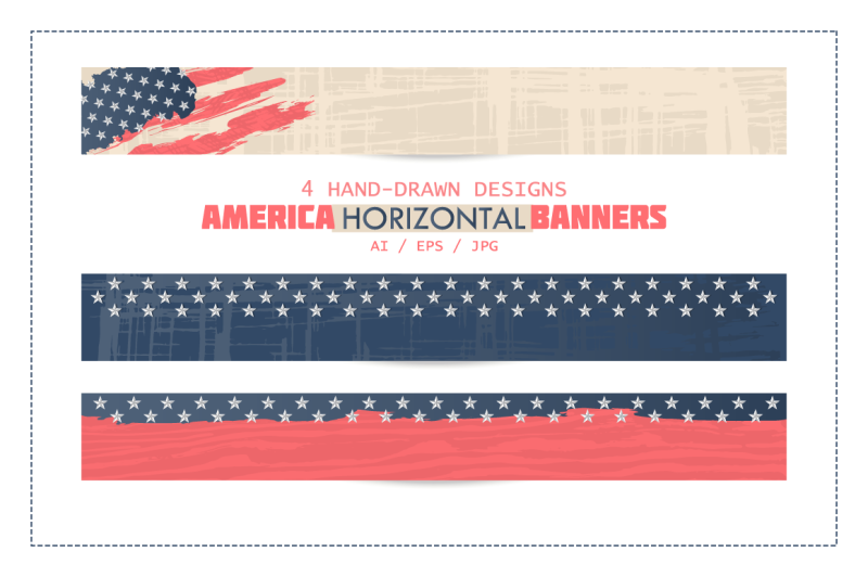 america-horizontal-banners-usa-background