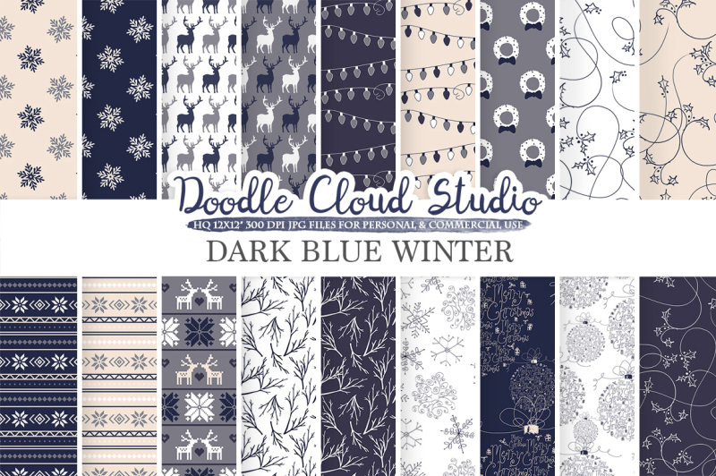 navy-blue-and-gray-winter-digital-paper-christmas-holiday-patterns