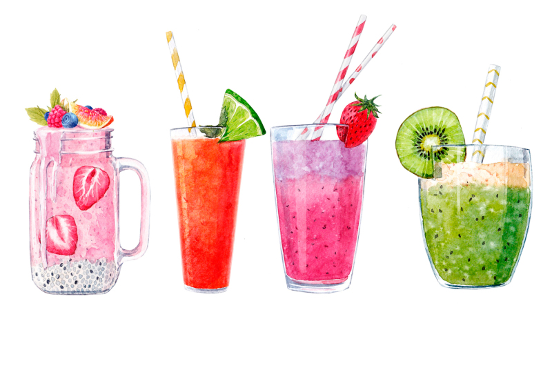 watercolor-smoothie-pack-png-vector