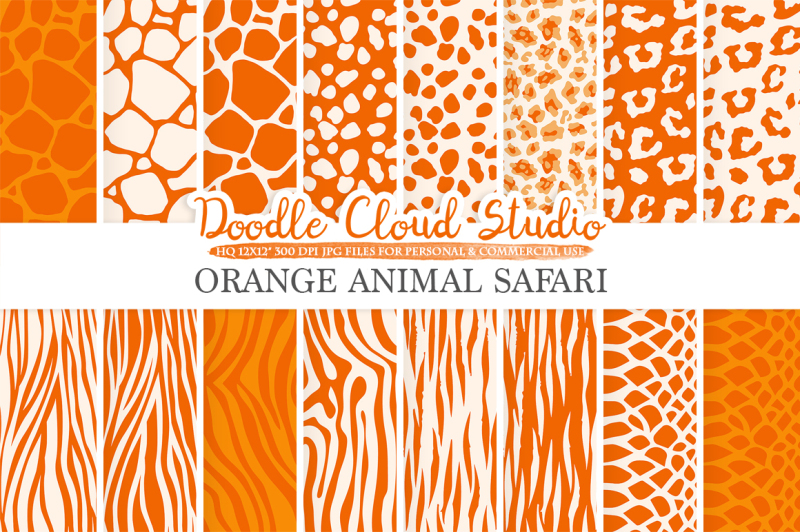 orange-animal-safari-digital-paper-fur-patterns