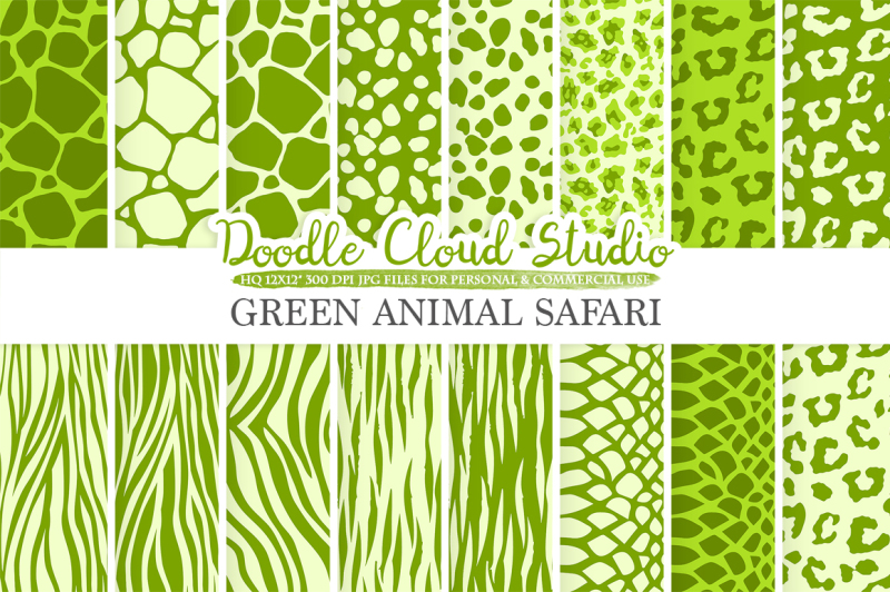 green-animal-safari-digital-paper-fur-patterns