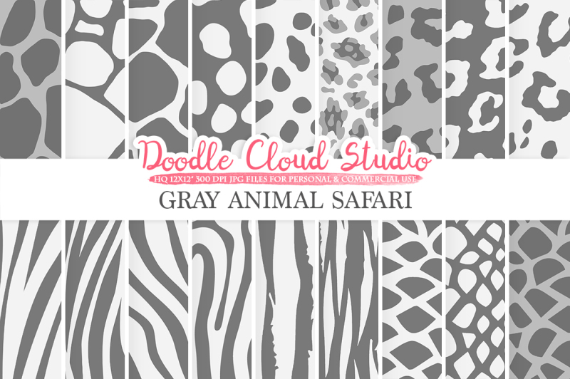gray-animal-safari-digital-paper-fur-grey-patterns