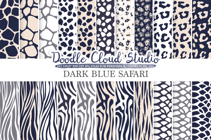 dark-navy-blue-cream-grey-animal-safari-digital-paper-hide-patterns
