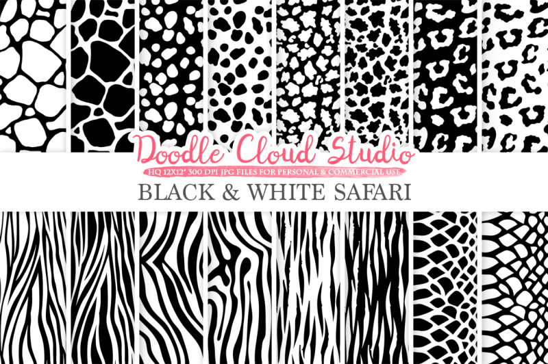 black-and-white-animal-safari-digital-paper-animal-hide-fur-patterns