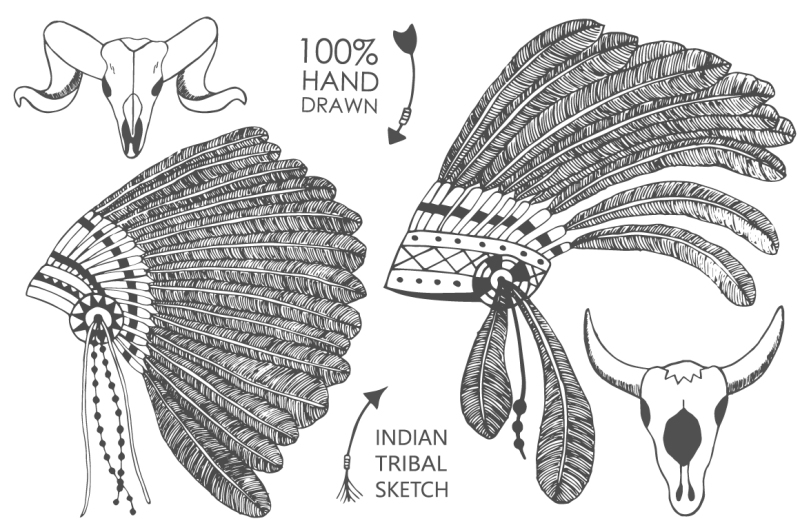 hand-drawn-tribal-elements-set