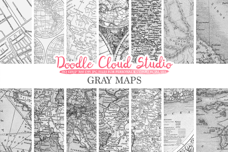 gray-maps-digital-paper-vintage-map-textures
