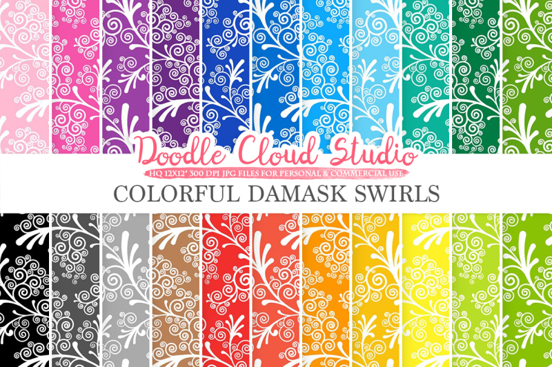 colorful-damask-swirls-digital-paper-swirls-pattern-floral-swirls
