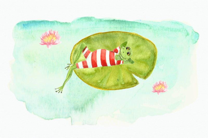 watercolor-frogs-clip-art-set