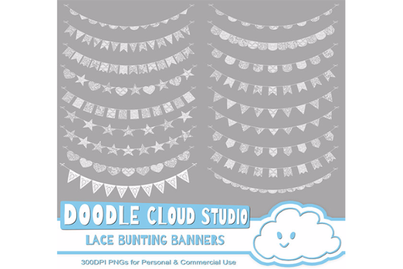 18-white-lace-burlap-bunting-banners-cliparts