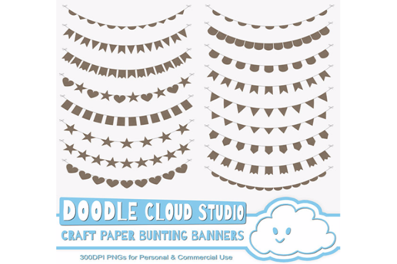 kraft-paper-bunting-banners-cliparts-wrapping-paper-texture-flags