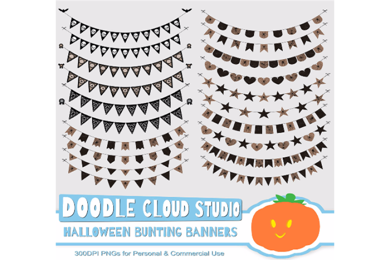 halloween-gothic-bunting-banners-clipart-pack-halloween-party-vectors