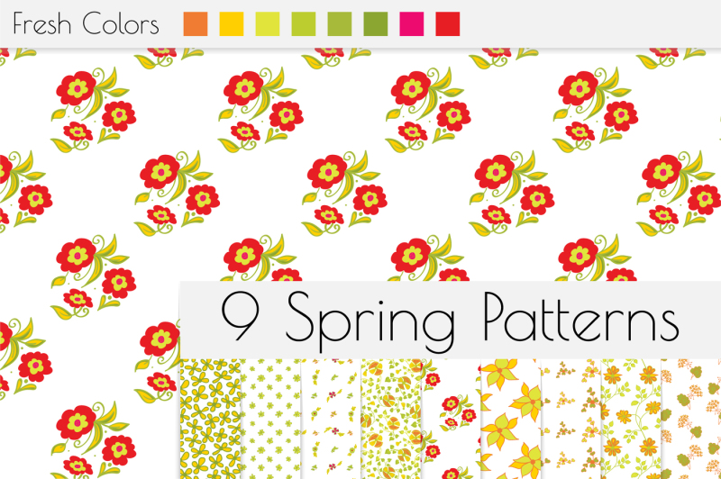 spring-seamless-patterns-digital-paper