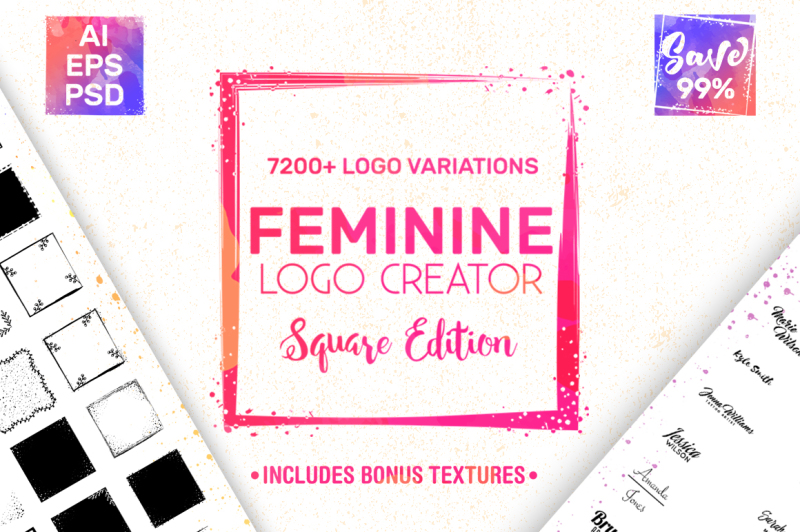 40-percent-off-feminine-logo-creator-kit-square