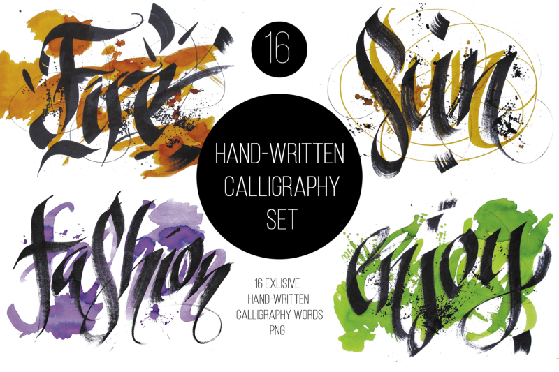 hand-written-calligraphy-set