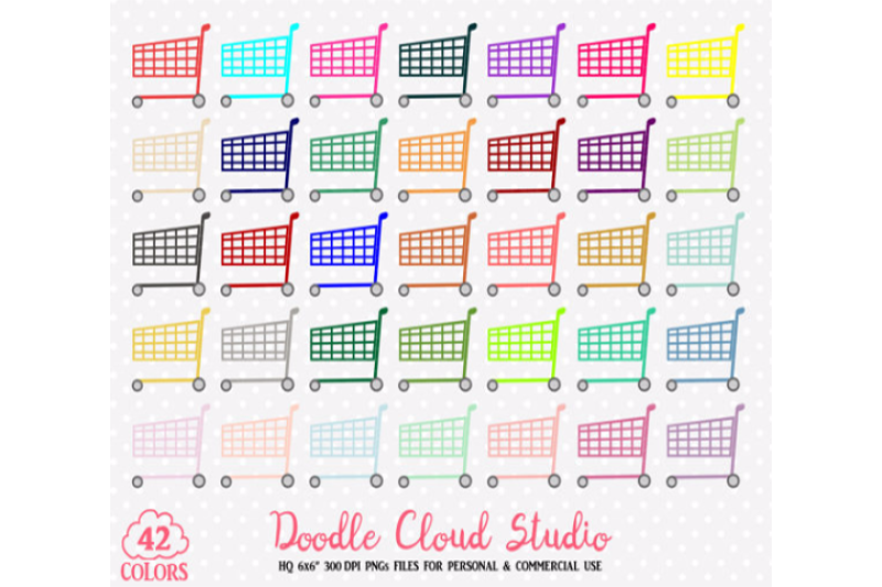 colorful-shopping-cart-clipart-rainbow-shop-trolley-grocery-store