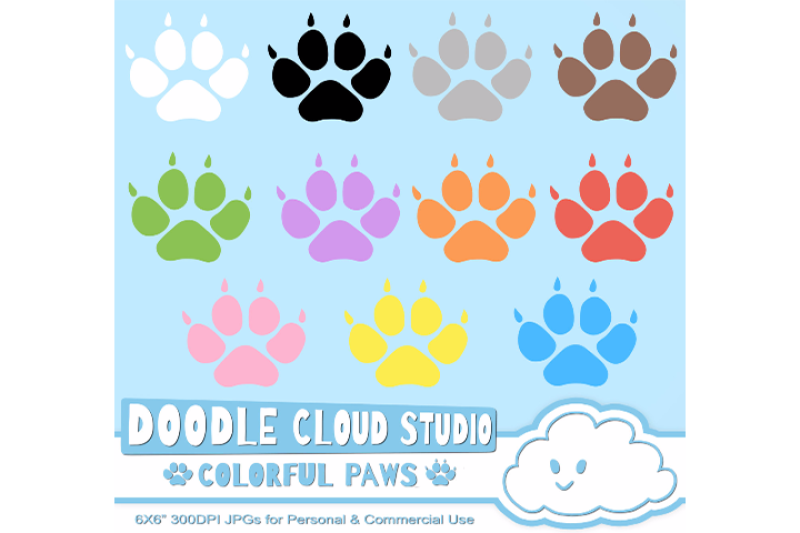 colorful-paw-prints-cliparts-dog-and-cat-paws-pet-clip-arts-animals