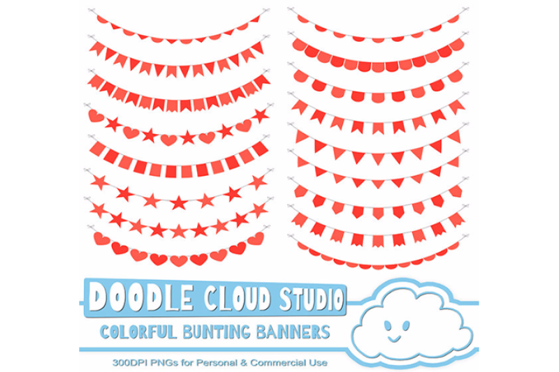 colorful-bunting-banners-cliparts-red-orange-pink-yellow-flags