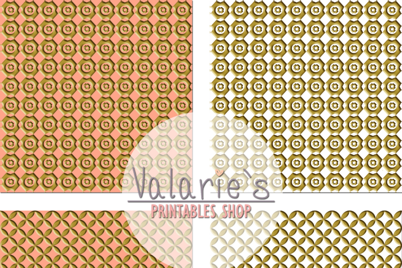 digital-paper-pack-peach-and-gold-gold-foil-ornaments-basic-paper